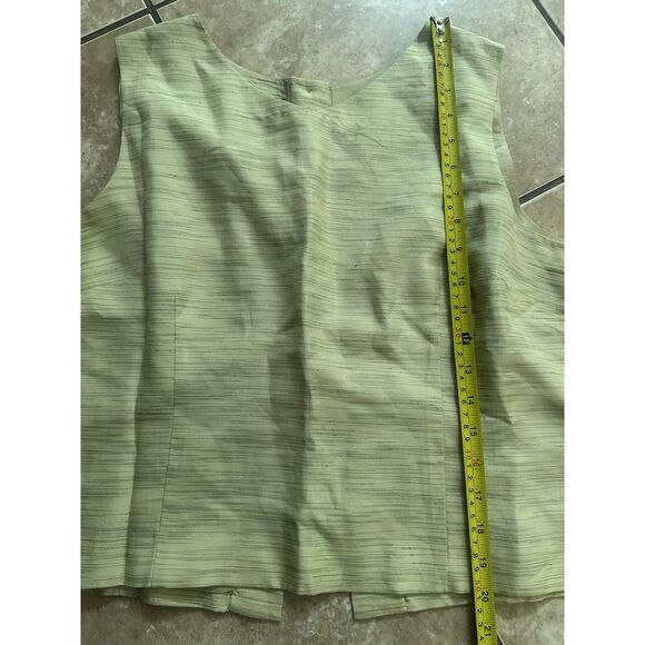 Rena Rowan 16 Vintage Silk Back Button Blouse Top Like Green - Picture 4 of 5
